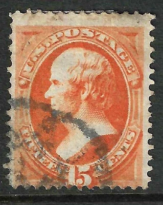 Billete Hamilton de 15 centavos Sc #163 parte NYFM elegante cancelación 1873 $160 EE. UU. 74B21 Foto 1 de 2