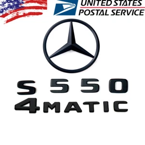 S550 4MATIC Estrella Trasera Emblema Negro Letra Insignia Logo para AMG Mercedes W221 Sedán - Imagen 1 de 5