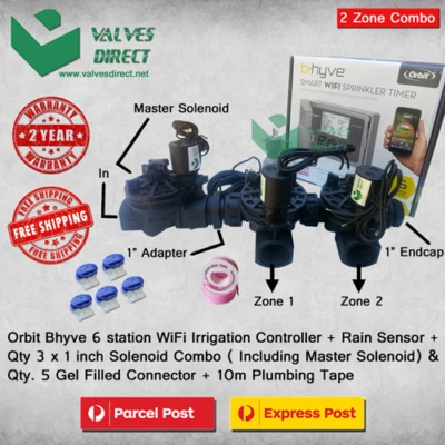 Orbit B-Hyve 6 Station WiFi Irrigation Combo -Qty 3 x 1" Solenoids & Rain Sensor - Image 1 of 4