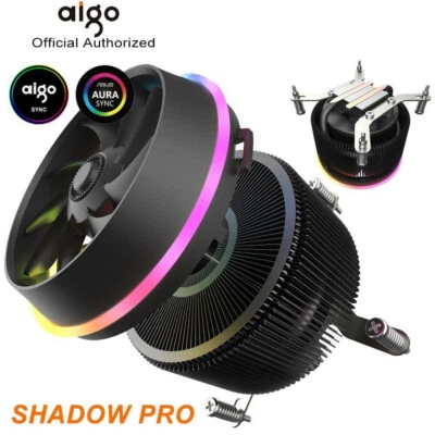 Aigo CPU Cooler Fan 280W PWM LED SYNC 5V 100mm ARGB Heatsink Fan For LGA 115x - Image 1 of 4