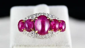 Certified Natural Ruby Diamond 18k Gold Ring 10ct Untreated Burma Gemstone - Picture 1 of 12