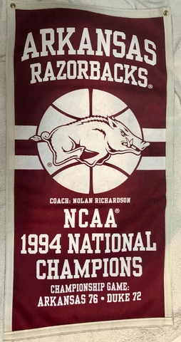 Arkansas Razorbacks Basketball 1994 National Champions Nolan Richardson Banner Cover