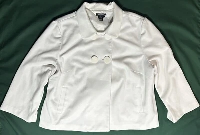 SANDRO Sportswear Women Crop Swing Coat Ivory Size 2X - Image 1 of 4