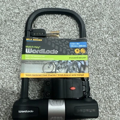 WordLock 14 mm Steel Shackle Match Word On Key With Lock Black  4.5" x 8" - Image 1 of 2