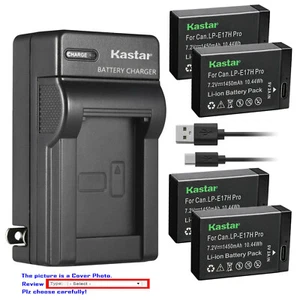 Kastar LP-E17H Pro / Type-C Battery AC Charger for Canon EOS Rebel T8i, EOS M3 - Picture 1 of 13