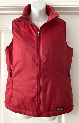 Chaleco acolchado acolchado Patagonia talla mediana para mujer rojo cremallera completa Foto 1 de 4