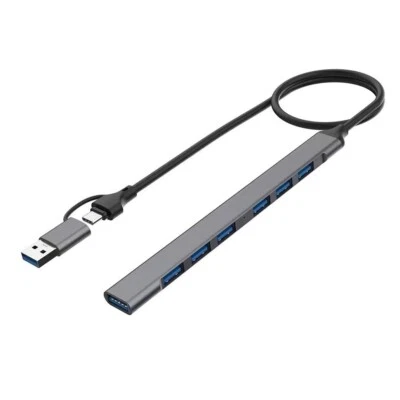 A38 USB C Hub USB Tipo C + USB 3.0 Macho a USB 3.0 + 6x USB 2.0 Hembra OTG - Imagen 1 de 4