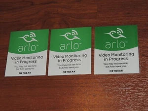 Lot of 3 - New Netgear Arlo Monitoring Window Decal Sticker - Size 3" x 3.5" - Picture 1 of 1