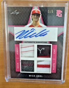 MICK ABEL Auto & GU Jersey 3/5 2019 Leaf Perfect Game Autograph Minnesota Twins - Bild 1 von 2