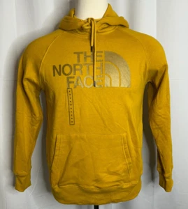 North Face Men's Medium Spell Out Yellow Pullover Sweatshirt - Picture 1 of 6