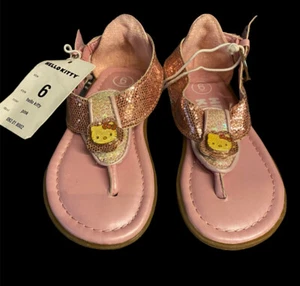 NWT Toddler girl size 6 Hello Kitty pink sparkle sandals , very cute ! - Picture 1 of 6