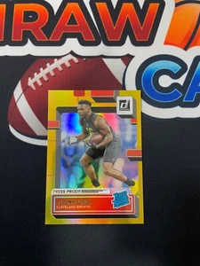 2022 Jerome Ford Panini Donruss Gold Holo Press Proof Rated Rookie #346 Browns - Picture 1 of 2