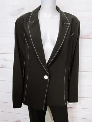 Chaqueta City Chic Mujer Talla L/20 Negra Detalle Punto Botón Forrada Manga Larga Foto 1 de 4