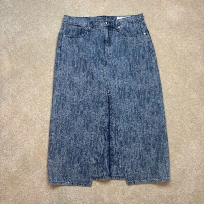 rag & bone High Waist Vented Denim Midi Skirt in Medium Blue - Size 32 NWOT - Image 1 of 4