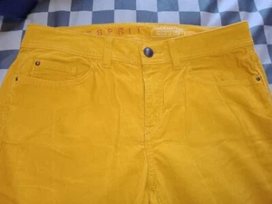 Esprit Ladies Corduroy Trousers W32x33 Gold Colour Straight Leg Fit Laundered - Picture 1 of 6