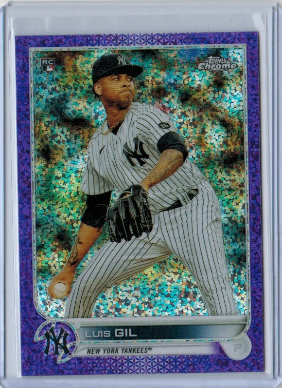 2022 Topps Chrome Purple Speckle /299 Rookie Luis Gil #202 - Image 1 of 2