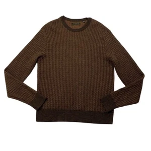 Vintage Joseph Abboud Sweater Mens M Medium Brown Merino Wool Knit Pullover - Picture 1 of 8