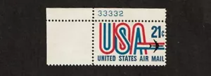 1971 U.S. Classic 21c  AIRMAIL "USA" Plt#Single  Sc#C81 M/NH/OG* Pristine ^ - Picture 1 of 1
