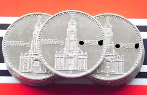 GERMAN 2 REICHSMARK 1934 A Potsdam CHURCH SWASTIKA Date Silver Coin 3RD WW2 Mark - Picture 1 of 7