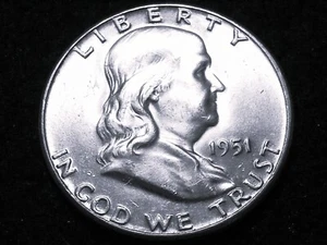 1951 FRANKLIN HALF DOLLAR * SILVER * BU * NICE * FBL - Picture 1 of 2