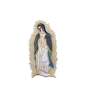 Colored Virgin Mary Guadalupe Applique Patch for Baptism Christening Gold Silver - Bild 1 von 13