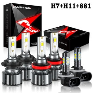 For Kia Sorento 2011-2015 2016 6pcs LED Headlight Hi/Lo Beam + Fog Light Bulbs - Picture 1 of 16