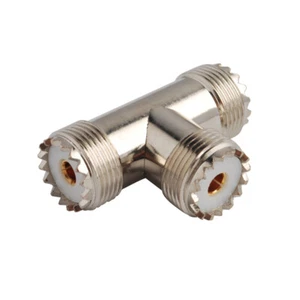 5 x VHF UHF SO-239 Jack Female to Female to Female Tee Coaxial Connector Adapter - Picture 1 of 3