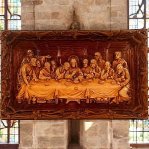 The Last Supper Wall Plaque 3D Two Tone Multi Products USA Religious Vintage - Picture 1 of 24