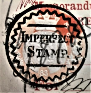 UK 1883 UNITED KINGDOM 6 PENCE REVENUE (DUBLIN) OFFICIAL IMPERFECT STAMP (ERROR) - Picture 1 of 4