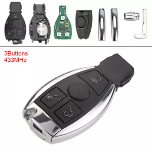 3 Button 433MHz Keyless Flip Car Remote Key Fob Fit for Mercedes Benz NEC& BGA - Foto 1 di 9