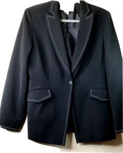 Jones New York Damen Gr. 10 Schwarz Blazer Jacke Gefüttert Knopfleiste Langarm - Bild 1 von 15