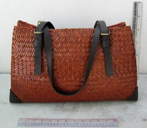 NEW Papyrus Handbag w/ Leather Straps XL & Light Weight Brown - Bild 1 von 5