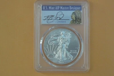 2012 American Silver Eagle Dollar 1oz PCGS MS70 Thomas Cleveland Native - Image 1 of 4