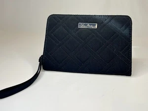 Vera Bradley Black Quilted Wallet Clutch Zipper Pouch - Picture 1 of 5