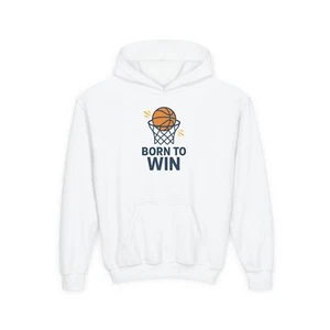 Youth Basketball Hooded Sweatshirt Born to Win - Picture 1 of 3
