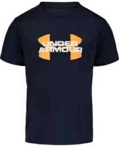 Boys Under Armour Heat Gear Short Sleeve Blue/Orange Shirt Boys Pick Size - Picture 1 of 4