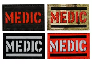 Medic Patch Reflective official VELCRO® Paramedic Combat Police EMT Badge 8x5cm - Picture 1 of 11