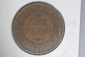 1924 - L - Australian Penny - Diecracks ent. Obverse & Reverse - (R7) (B21B) - F - Picture 1 of 6