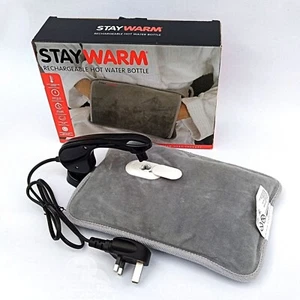 Elektrische Wärmflasche: wiederaufladbar: Fleece grau - Bild 1 von 8