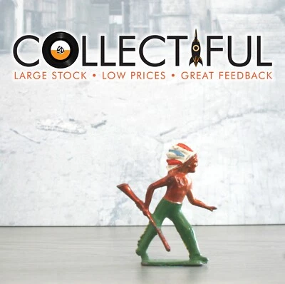 FIGURA DE PLOMO DE COLECCIÓN MEDIA LUNA - JEFE INDIO AMERICANO BRONCE - RIFLE 🔥 498 Foto 1 de 4