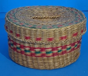 4.75" Diameter Small Handcrafted ? Woven Basket - Picture 1 of 5