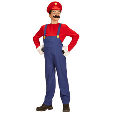 COSTUME VESTITO ABITO TRAVESTIMENTO CARNEVALE BAMBINO SUPER IDRAULICO MARIO