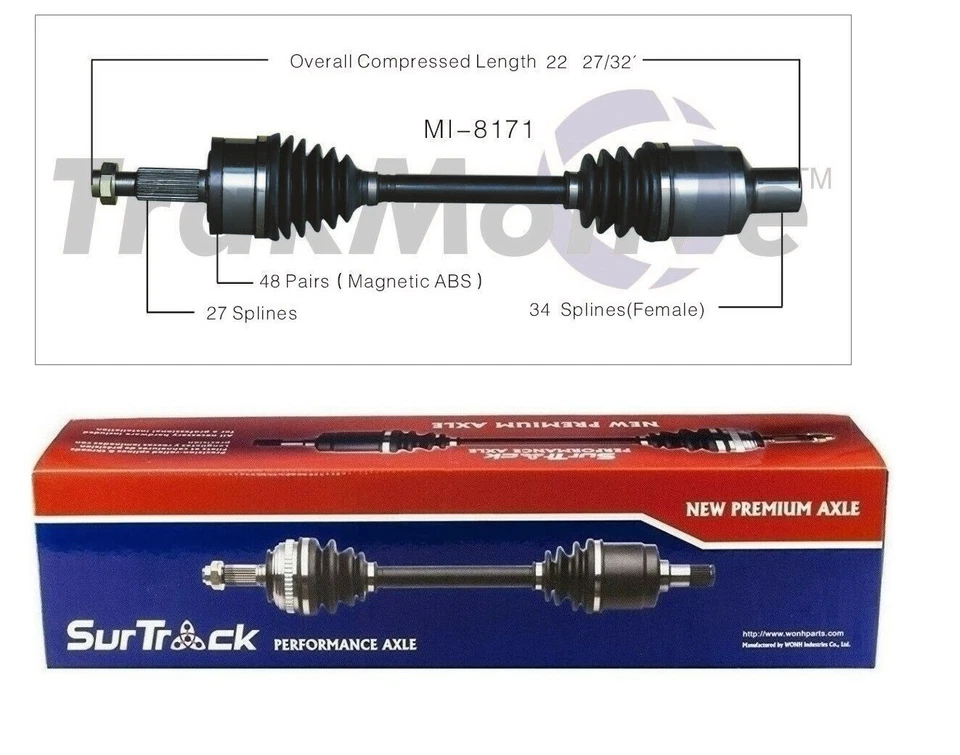 For Chrysler 300 Dodge Charger Magnum AWD Front Dr Left CV Axle Shaft SurTrack - Изображение 1 из 1