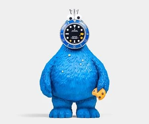 Zcwo Fools Paradise Honmono Taiketsu Foolex Blue Cookie Monster Vinyl Figure Art - Picture 1 of 10