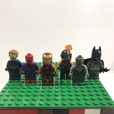 Lego Marvel Super Heroes Minifigures Lot of 6 Spiderman  Iron Man  Batman - Image 1 of 4