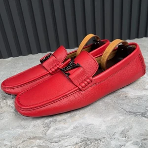Mocasín de conducción Louis Vuitton Monte Carlo cuero rojo 10,5 LV 11,5 EE. UU. 44,5 EUR - Imagen 1 de 12