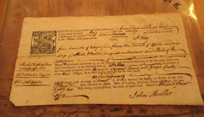 1772 Bill of Lading Philadelphia John Dunlap Imprint Colonial America Revolution - Image 1 of 4