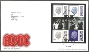 GB 2025 AC/DC FDC BOOKLET PANE WITH GLASGOW CANCEL - Picture 1 of 1