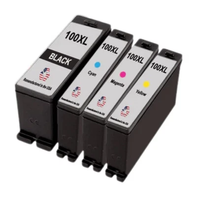 Compatible Ink Cartridge For Lexmark #100XL Black, Cyan, Magenta, Yellow-USA - Image 1 of 2