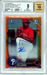 Bowman Chrome Prospect 2016 refractores automáticos naranja #CPAFK Franklyn Kilome BGS 9 - Imagen 1 de 2